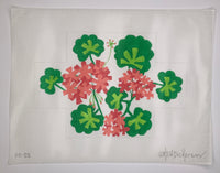 Salmon Geraniums Brick Cover
