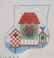 Stuffed Mini Sock: Birdhouses with Bluebird
