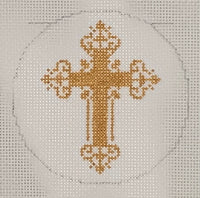 Gold Cross Round Insert
