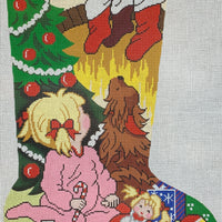 Girl Watching Fireplace Stocking