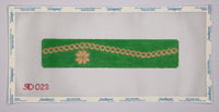 Gold Shamrock Charm on Green Bracelet
