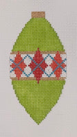 Mini Bauble - Green Argyle with stitch guide
