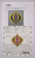 Mini Bauble - Pink/Green Onion Teardrop with stitch guide
