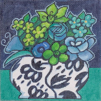 Floral in Blues and Greens
