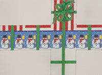 Snowmen & Stripes Present 2" Cube Ornament
