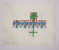 Snowmen & Stripes Present 2" Cube Ornament
