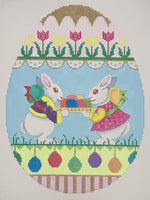 Large Egg w/ Boy and Girl Bunnies
