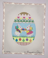 Large Egg w/ Boy and Girl Bunnies
