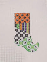 Skulls Patch Mini Witch Sock

