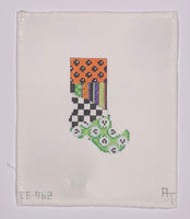 Skulls Patch Mini Witch Sock
