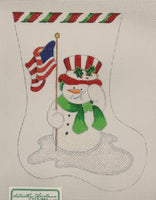 Patriotic Snowman Mini Sock
