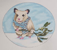 Hamster with Mistletoe with stitch guide
