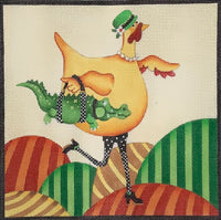 Chicken with Alligator Purse
