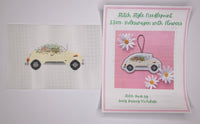 Volkswagen with Flowers with stitch guide
