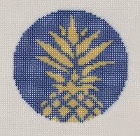 Pineapple Stencil Round - Navy (print)
