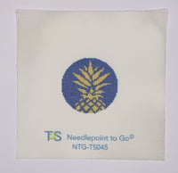 Pineapple Stencil Round - Navy (print)
