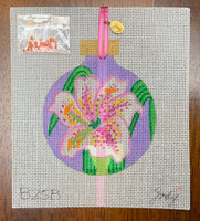 Pink Lily Purple Background Ornament
