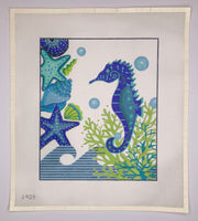 Blue Seahorse and Shells
