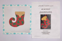 Holly Leaves Mini Sock with stitch guide
