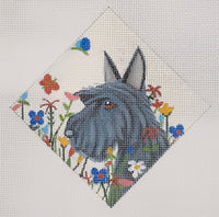 Schnauzer in WIldflowers
