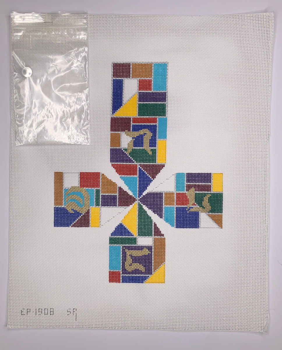 Stained Glass Dreidel | Needlepoint Destashing