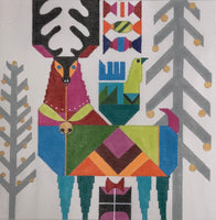 Abstract Reindeer with stitch guide
