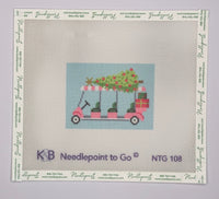 Golf Cart with Christmas Tree (print)
