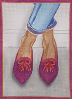 Here's Looking at Shoe - Plum & Pink Tasseled Flats

