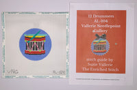 Drummers Drumming with stitch guide
