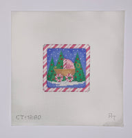 Pink Pram Candy Cane Striped Border
