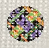 Halloween Woven Ribbon Mini Round with stitch guide
