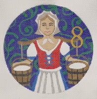 12 Days - Eight Maids a Milking with stitch guide
