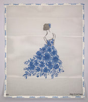 Lady with Blue Flowers - Large Size (print)
