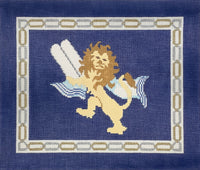 Lion with Tablets Navy Tallis
