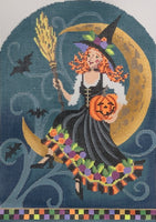 Cordelia Crescent Moon Witch with stitch guide and embellishments
