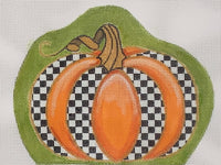 Checkered Pumpkin w/ Green Background

