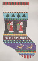 Merry Christmas Santa Stripe Stocking on 10M
