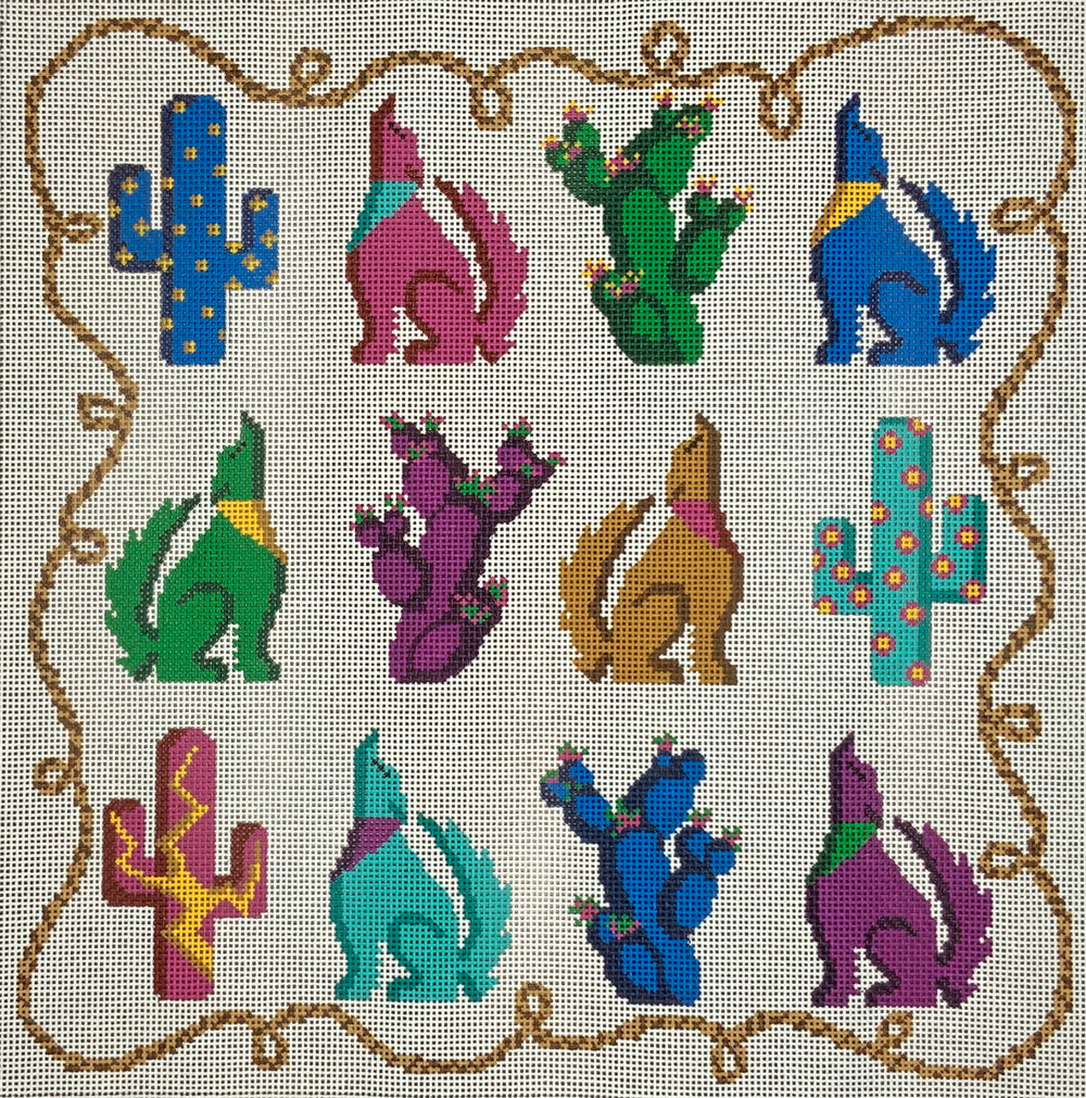 Colorful Cactus & Coyotes