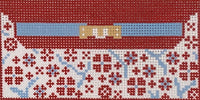 Red Thread Floral Clutch
