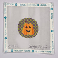Pumpkin onPurple and Green Checks
