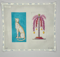Tall Cheetah on Blue Eyeglass Case
