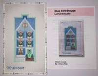 Christmas Village Blue Row House with stitch guide
