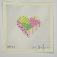 Mini Heart - Pink/Green Patchwork
