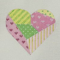 Mini Heart - Pink/Green Patchwork
