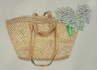 Market Basket Tote w/ White Hydrangea
