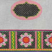 Black Quilt Oval Hinged Box
