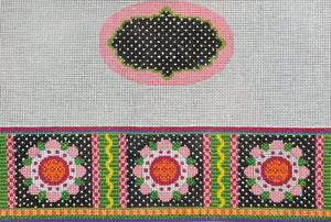 Black Quilt Oval Hinged Box