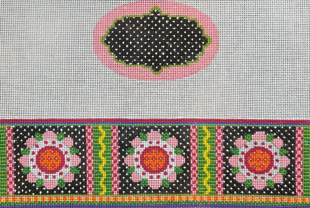 Black Quilt Oval Hinged Box