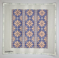 Heart Medallion Pillow - Blue/Cream
