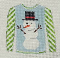 Snowman on Blue Sweater

